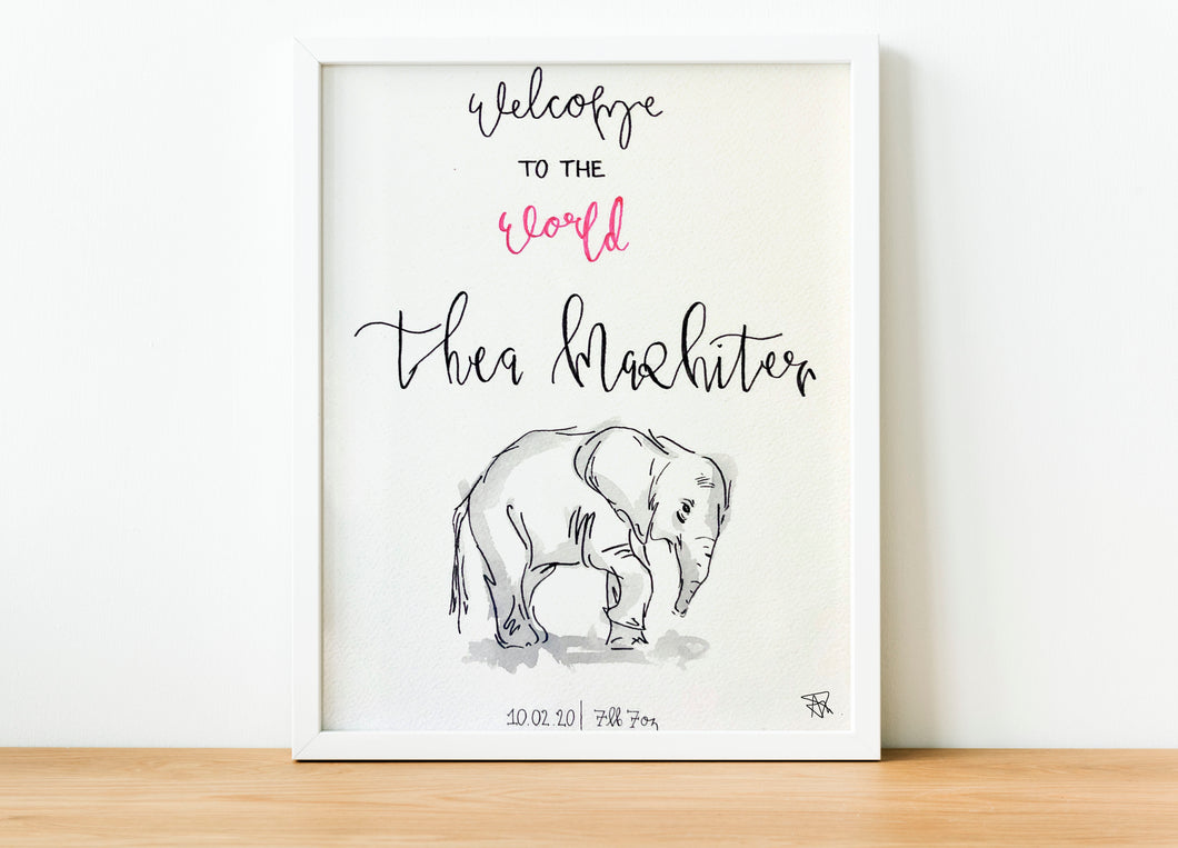 Personalised Elephant Illustration