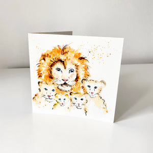 Lion Family Card