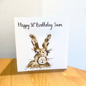 Personalised Hare Card