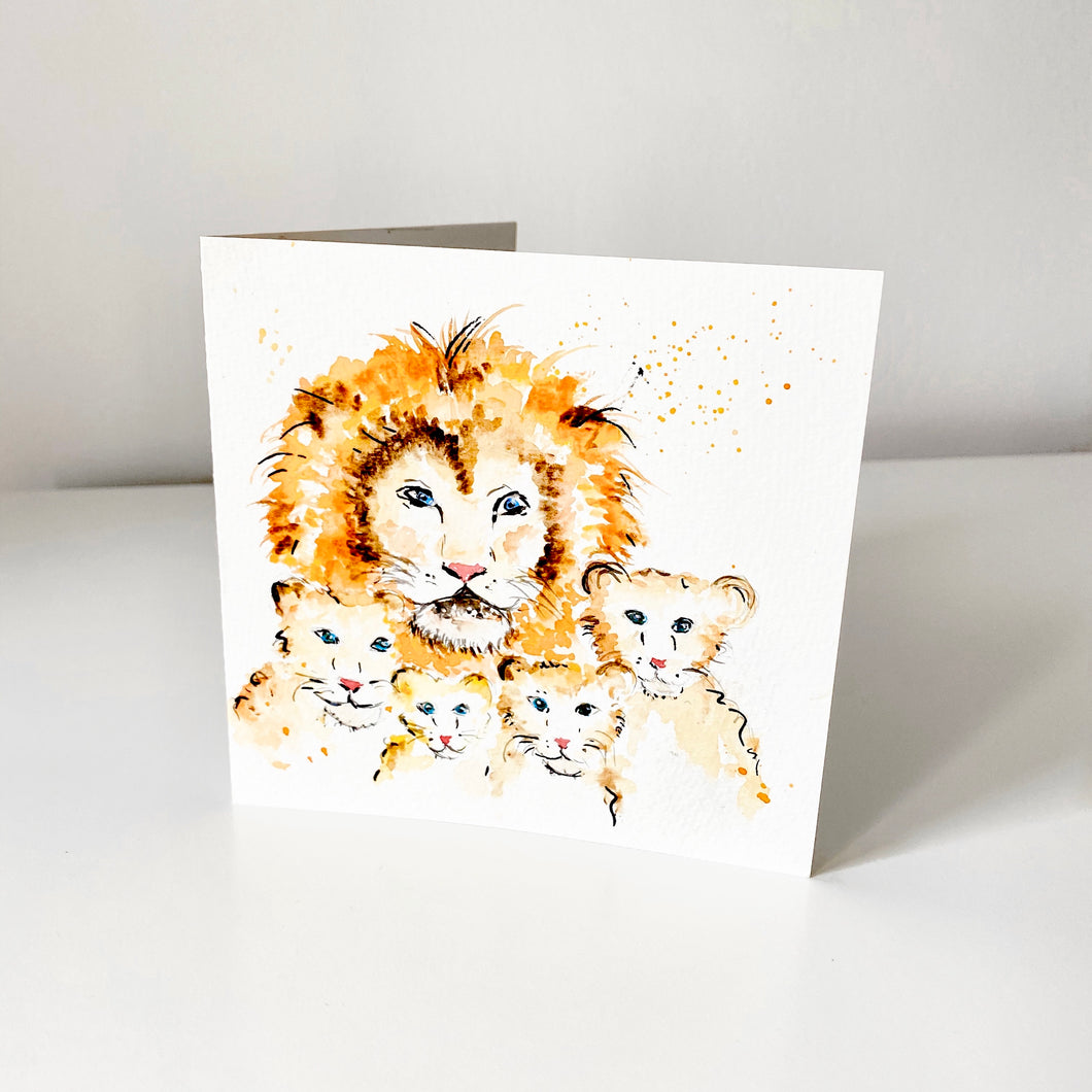 Lion Family Card