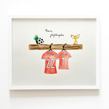 Load image into Gallery viewer, Personalised Family Football Shirt Painting
