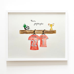 Personalised Family Football Shirt Painting