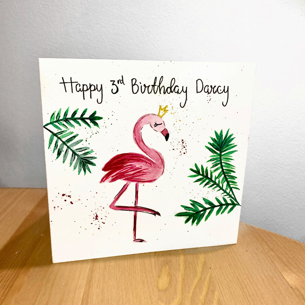 Personalised Flamingo Card